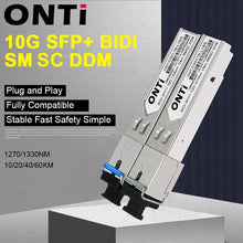 Load image into Gallery viewer, ONTi 10G BIDI SM SC WDM SFP+ Module 1270/1330nm Single Mode 10-60KM Fiber Optic Module Compatible with Cisco ...Etc Switch