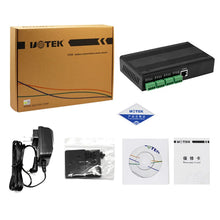 Load image into Gallery viewer, UOTEK 10/100M to 4 Ports RS-485/422 Serial Device Server 350mA@12v max Operating Current, DC12~48V, 32bit 400MHZ Processor UT-6804MT