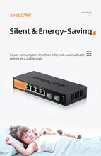 Load image into Gallery viewer, KeepLiNK 6-Port Multi-Gigabit Switch with 4-port 2.5Gb RJ45 and 2-port 10G SFP+ Unmanaged Plug and Play KP-9000-6XH-X2