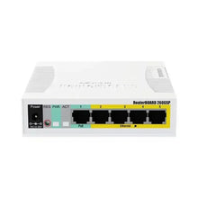 Load image into Gallery viewer, MikroTik CSS106-1G-4P-1S Cloud Router Smart Switch with 5x Gigabit PoE out Ethernet Smart Switch, SFP cage, plastic case, SwOS,  SOHO