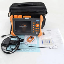 Load image into Gallery viewer, Ftth Fiber Optic equipment OTDR tester single mode 1310/1550 30/32db 120km with function of 10mw Visual Fault Locator 5.6" touchscreen