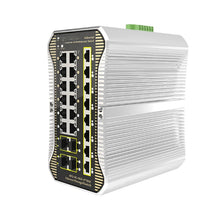 Load image into Gallery viewer, IPS33248PFM 24Port Gigabit Ethernet Smart Managed POE industrial Switch with 12 gigabit sfp port + 1 Console Port 368G Switching