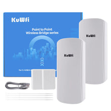 Load image into Gallery viewer, Kuwfi 5GHz 450Mbps Wifi Bridge Outdoor CPE Long Range Wireless Repeater Extender Access Point AP WiFi Bridge Client Router