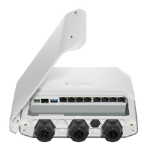 Load image into Gallery viewer, MikroTik RB5009UPr+S+OUT 10,000 megapoe Outdoor Waterproof Router Light-port Intelligence, 7xGbE ports, 1x2.5 GbE port, 10G SFP+ cage, USB3 port, ROS