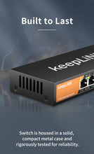 Load image into Gallery viewer, KeepLiNK 5-Port Multi-Gigabit 2.5Gbps Unmanaged Plug and Play Network Ethernet 2.5G Switch 10000Mbps 45G switching KP-9000-6XH-X