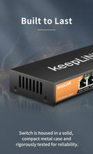 Load image into Gallery viewer, KeepLiNK 5-Port Multi-Gigabit 2.5Gbps Unmanaged Plug and Play Network Ethernet 2.5G Switch CE,FCC,RoHS Certified KP-9000-6XH-X