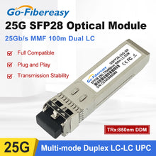 Load image into Gallery viewer, 25Gb SR SFP28 Optical Module Multi-mode 25GBASE-SR 850nm 100m Dual LC SFP+ Transceiver For Mellanox,Intel,Mikrotik,Fiber Switch