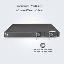 Load image into Gallery viewer, Huawei S5720-28X-PWR-SI Bundle 24* 10/100/1000 PoE+ ports, 4 of which are dual-purpose 10/100/1000 or SFP, 4*10G SFP+, 500W AC power