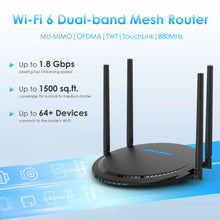 Load image into Gallery viewer, Wavlink AX1800 WiFi 6 Mesh 5GHz Dual Band WiFi Extender Wifi Router Signal Booster Repeater Extend Gigabit Amplifier For Home