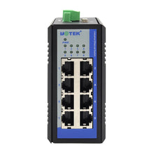 Load image into Gallery viewer, UOTEK 1000M Industrial Ethernet Switch Gigabit 8 Port RJ45 Network Unmanaged DIN-Rail Full Half Duplex Plug and Play UT-6408GC