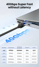 Load image into Gallery viewer, UGREEN CAT8 Ethernet Cable High Speed Braided 40Gbps 2000Mhz Network LAN Cord RJ45 Shielded for Router PC PS5 Modem Xbox