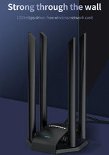 Load image into Gallery viewer, 1300M Wifi Adapter MT7612 USB3.0 WI FI Network Cord Dongle 2.4G 5Ghz Daul Band Wirewless Antenna Receiver For PC Win10/11 Linux