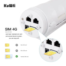 Load image into Gallery viewer, KuWFi 4G Outdoor WIFI Router 300Mbps Waterproof 4G SIM Card Router Wide Range Wireless Internet Hotspot Wifi Support 64 Users