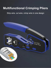 Load image into Gallery viewer, ONTi RJ45 Cat7/6/6A/5E Connector, RJ45 Crimper Tool Pass Through Crimp with Replacement Blade Ethernet Cable Stripper