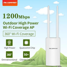 Load image into Gallery viewer, COMFAST High Power Outdoor Wireless AP 1200Mbps WiFi Router 2.4/5.8Ghz POE Long Range Extender Amplifier