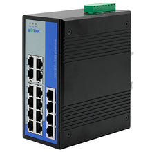 Load image into Gallery viewer, UOTEK 16 Ports 10/100M RJ45 2 Layer Unmanaged Industrial Ethernet Switch DIN-Rail, 10/100Base-T(X), auto MDI/MDI-X, UT-60416F-16T-BNF