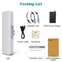 Load image into Gallery viewer, COMFAST CF-E315N 300Mbps Outdoor Wifi Repeater Wireless Bridge 2.4G Wifi CPE Bridge Long Range Extender Access Point 3-5KM