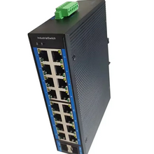 Load image into Gallery viewer, Enterprise Switch 16*1000Mbps Ethernet port, 2*1000Mbps Fiber Optic Port Full Half Duplex Power DC12 to 52V for computer Plug&Play