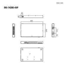 Load image into Gallery viewer, Advantech EKI-7428G-4XP 24Port Gigabit Ethernet Switch with 4*10G SFP Ports L2 Managed PoE Industrial Ethernet Network Switch 96Gbps