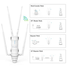 Load image into Gallery viewer, WavLink AC600 Router Outdoor Wifi Antenna Mesh, 4 Band Weatherproof Long Range Router Mesh long range ac600 external Wifi router