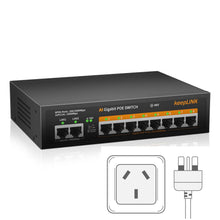 Load image into Gallery viewer, KeepLiNK 10-Port Gigabit Switch with 8-PoE and 2-RJ45 for Uplink Unmanaged Plug and Play