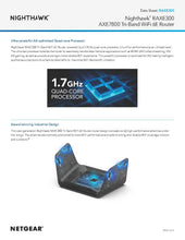 Load image into Gallery viewer, NETGEAR RAXE300 AXE7800 Nighthawk 8-Stream Tri-Band WiFi 6E Router 7.8Gbps Speed 2,500 Sq.Ft Armor & Smart Parental Controls