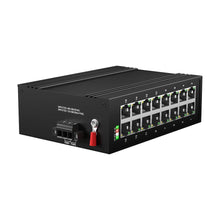 Load image into Gallery viewer, Bullscom Industrial 16-Port 10/100/1000BaseT(X) RJ45 Ethernet Switch, Rugged Metal Housing, DIN-Rail Mount, Wide Temperature Range