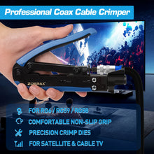 Load image into Gallery viewer, ZoeRax Coax Cable Crimper Tool Kit with Wire Stripper,20PCS F Connectors–Coax Compression Tool for RG6,RG59,RG11
