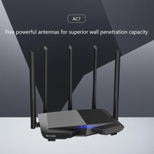 Load image into Gallery viewer, Tenda AC7 AC1200 Router Dual-Band wireless Extender WiFi router High Gain 5 Antennas 2.4G&5G WiFi 802.11ac LAN 1000Mbps
