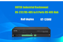 Load image into Gallery viewer, UOTEK Industrial RS-232 RS-485 to RS485 Hub 8 Port with Optoelectronic Isolation Half Duplex Lightning Surge Protection UT-1208U