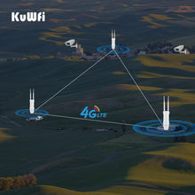 Load image into Gallery viewer, KuWFi 300Mbps Outdoor LTE WiFi CAT4 4G Wireless Router Detachable External Antenna WAN LAN Support 24V POE 64 Users