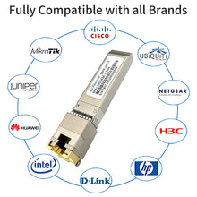 Load image into Gallery viewer, 10Gb SFP to RJ45 Transceiver Module SFP-10G-T 10GBase-TX RJ45 Copper 30m Cisco/Mikrotik/Netgear/TP-Link Fiber Optical Switch