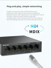 Load image into Gallery viewer, MERCURY 6Port Gigabit 100/1000Mbps PoE Switch, 4 Ports PoE @ 43W IEEE802.3af, 2 Uplink Gigabit Ports, Plug and Play MSG06CP