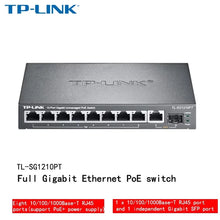 Load image into Gallery viewer, TP-Link full gigabit Ethernet switch high-power POE power supply network cable hub 8Port Gigabit POE 54W SG1210P POE Gigabit switch