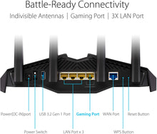 Load image into Gallery viewer, ASUS RT-AX82U AX5400 ROG Gaming Router Dual-Bnd WiFi 6 Game Acceleration Mesh WiFi,MU-MIMO, Mobile Game Boost, Streaming, Gaming
