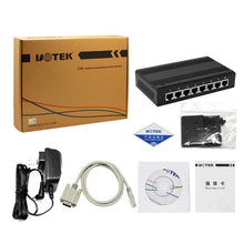 Load image into Gallery viewer, UOTEK 10 / 100M TCP IP to 8 Ports RS232 RS485 RS422 Serial Device Converter RJ45 RS-232 RS-485 RS-422 Adapter UT-6808
