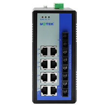Load image into Gallery viewer, UOTEK 12 Ports 100M Unmanaged Ethernet DIN-rail Switch with IP40 Protection 10/100/1000Mbps incl 4 Gigabit fiber UT-60408F-8T4SC-BNF