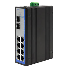 Load image into Gallery viewer, UOTEK Industrial 10 Ports Managed Gigabit Ethernet DIN-rail Switch IP40 Protection rating Support IEEE 802.1Q VLAN UT-6410GCM-8GT2GP
