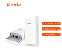 Load image into Gallery viewer, Tenda O1-5G 1KM 5GHz Outdoor CPE Wireless Bridge 9dbi WiFi Repeater Extender Router AP Access Point WiFi Bridge with POE/DC Adapter