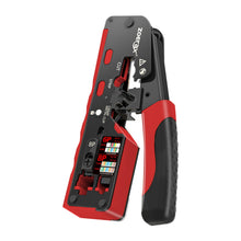 Load image into Gallery viewer, ZoeRax Cat7 RJ45 Crimp Tool compatible for Cat7/6a/6/5e Ethernet Cable with Cut/Strip Multi-function crimper With Spare blades Network Tool