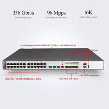 Load image into Gallery viewer, Huawei S5720-28X-PWR-SI Bundle 24* 10/100/1000 PoE+ ports, 4 of which are dual-purpose 10/100/1000 or SFP, 4*10G SFP+, 500W AC power