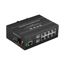 Load image into Gallery viewer, Bullscom Industrial 8-Port Gigabit PoE+ Switch 240W Budget, 2 SFP Managed DIN-Rail IP40 -40°C to 75°C, IEEE802.3af/at