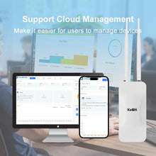 Load image into Gallery viewer, KuWFi 1200Mbps Outdoor AP Router Dual Band Wireless Wi-Fi Access Point with High Gain External Antenna Support 24V POE Repeater