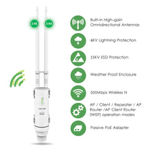 Load image into Gallery viewer, Wavlink Weatherproof Outdoor WiFi AP/Repeater/Router Extender 5G 2.4G Bridge WiFi Signal Booster POE wifi extender long range