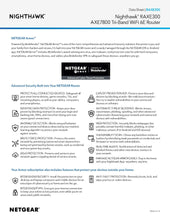 Load image into Gallery viewer, NETGEAR RAXE300 AXE7800 Nighthawk 8-Stream Tri-Band WiFi 6E Router 7.8Gbps Speed 2,500 Sq.Ft Armor & Smart Parental Controls