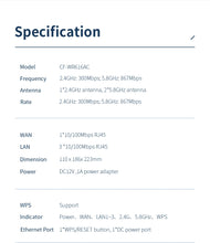 Load image into Gallery viewer, 1200Mbps WiFi Router 802.11ac dual band through walls wireless router with 4 Antennas wifi coverage home Router 5g wifi router