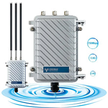 Load image into Gallery viewer, KuWFi Outdoor Wireless Bridge WiFi Access Point 750Mbps Wireless Repeater 2.4G&5.8G Wifi Antennas Waterproof Base Station AP