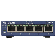 Load image into Gallery viewer, Netgear GS105 Gigabit Switch 5-Port 10/100/1000 Gigabit Ethernet Bandwidth 10 Gbps Unmanaged Desktop Switch For Home office