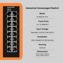 Load image into Gallery viewer, KeepLiNK Industrial 5-Port Gigabit Ethernet Switch Unmanaged Plug And Play 10/100/1000BASE-T Aluminum Housing IP40 KP-9000-65-5GT
