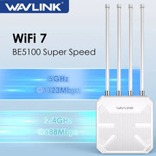 Load image into Gallery viewer, Wavlink WiFi 7 BE5100 Outdoor Long Range Mesh Router Dual Band IP67 HIgh Speed Waterproof & Dustproof 8dBi High-Gain Antennas